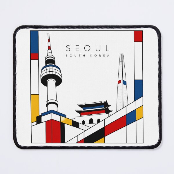 Item preview, Seoul Mondrian style poster 3D designed and sold by CMYKStudio.