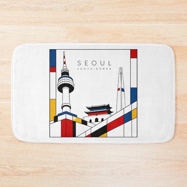 Item preview, Seoul Mondrian style poster 3D designed and sold by CMYKStudio.