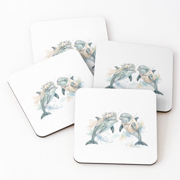 Item preview, Dolphin Wedding Couple Art designed and sold by Roy & Tiffany.