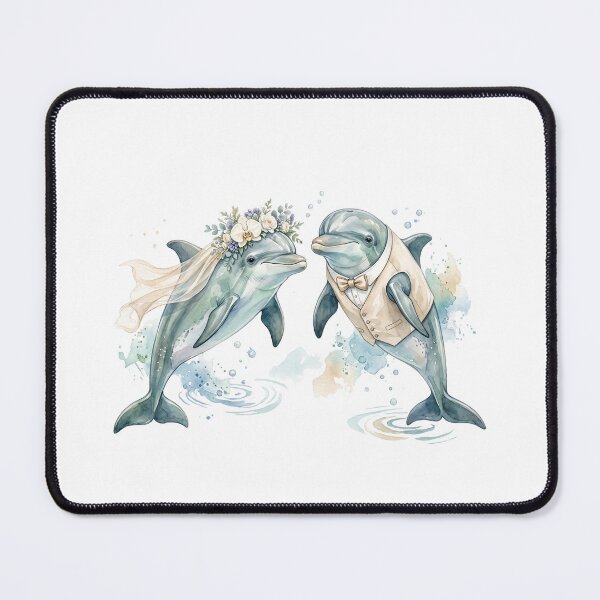 Item preview, Dolphin Wedding Couple Art designed and sold by Roy & Tiffany.
