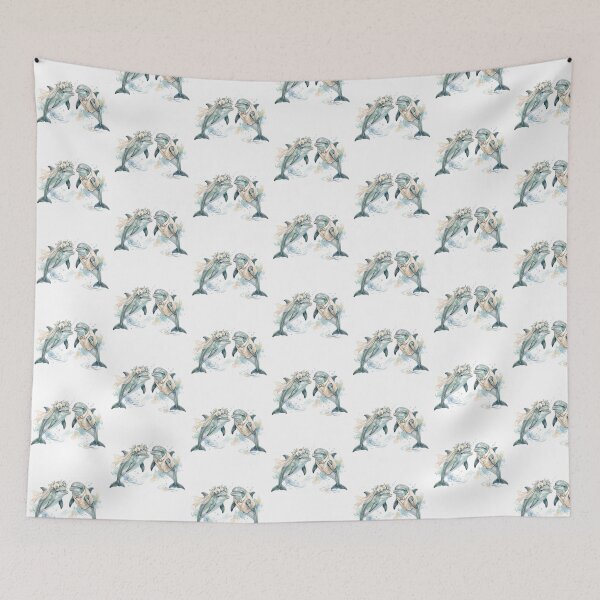 Item preview, Dolphin Wedding Couple Art designed and sold by Roy & Tiffany.