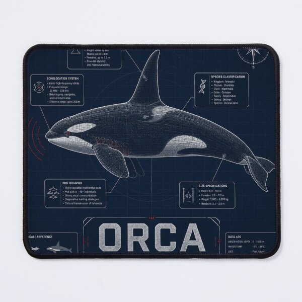 Item preview, Orca Blueprint Art | Sea Creatures Technical Illustration designed and sold by SunnyDesign82.