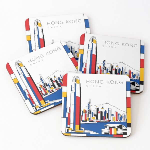 Item preview, Hong Kong Mondrian style poster 3D designed and sold by CMYKStudio.