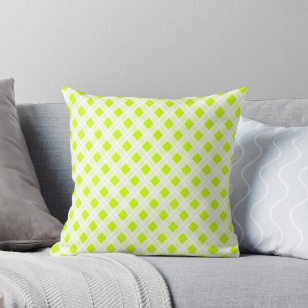 Item preview, Slime Green and White Halloween Argyle Check Plaid designed and sold by Creepyhollow.