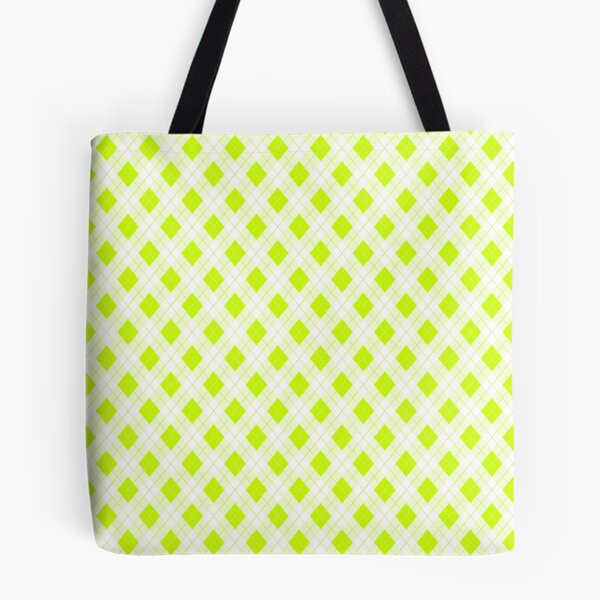 Item preview, Slime Green and White Halloween Argyle Check Plaid designed and sold by Creepyhollow.