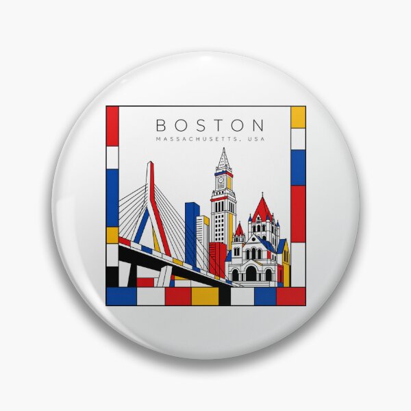 Item preview, Boston Mondrian style poster 3D designed and sold by CMYKStudio.