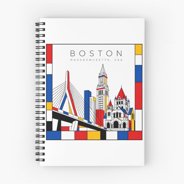 Item preview, Boston Mondrian style poster 3D designed and sold by CMYKStudio.