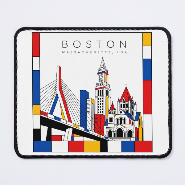 Item preview, Boston Mondrian style poster 3D designed and sold by CMYKStudio.