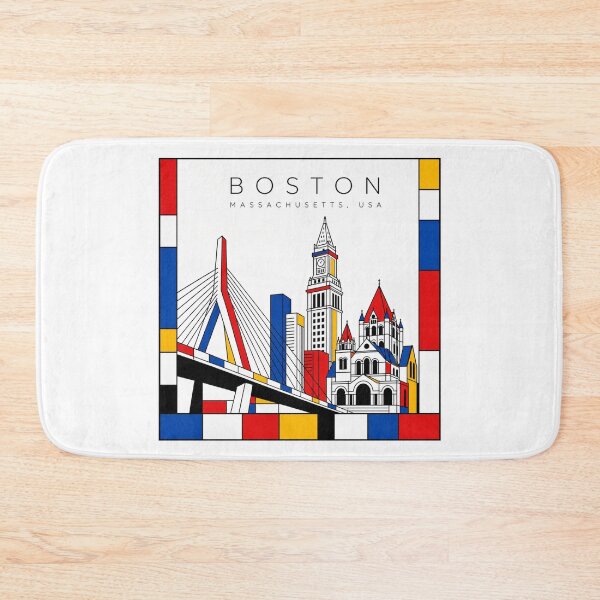 Item preview, Boston Mondrian style poster 3D designed and sold by CMYKStudio.