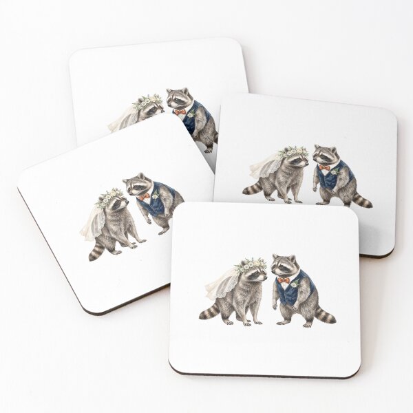 Item preview, Raccoon Wedding Couple Art designed and sold by Roy & Tiffany.