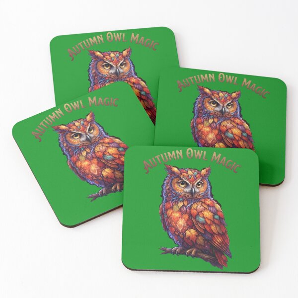 Item preview, Autumn Owl Magic Fall Leaves Nature Forest Bird Art designed and sold by Evelashop.