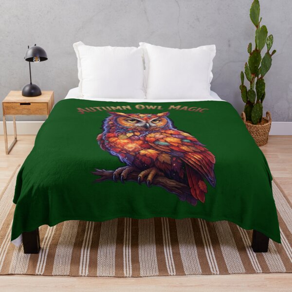 Item preview, Autumn Owl Magic Fall Leaves Nature Forest Bird Art designed and sold by Evelashop.