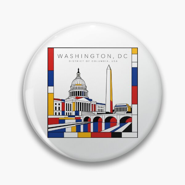 Item preview, Washington DC Mondrian style poster 3D designed and sold by CMYKStudio.