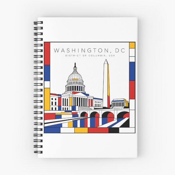 Item preview, Washington DC Mondrian style poster 3D designed and sold by CMYKStudio.