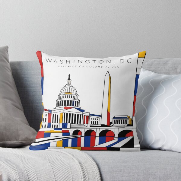 Item preview, Washington DC Mondrian style poster 3D designed and sold by CMYKStudio.