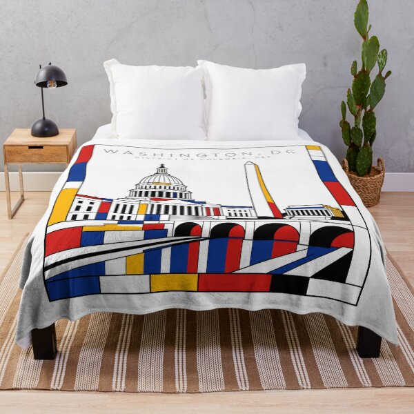 Item preview, Washington DC Mondrian style poster 3D designed and sold by CMYKStudio.
