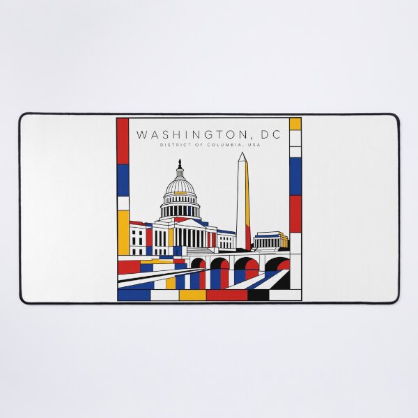 Item preview, Washington DC Mondrian style poster 3D designed and sold by CMYKStudio.