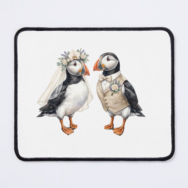 Item preview, Puffin Wedding Couple Art designed and sold by Roy & Tiffany.