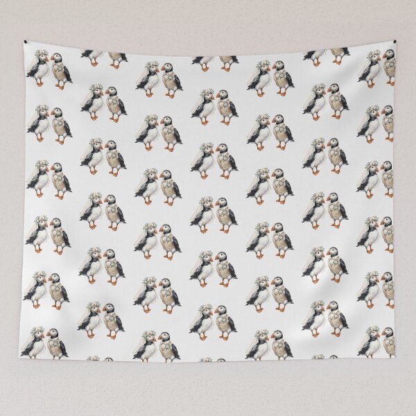 Item preview, Puffin Wedding Couple Art designed and sold by Roy & Tiffany.