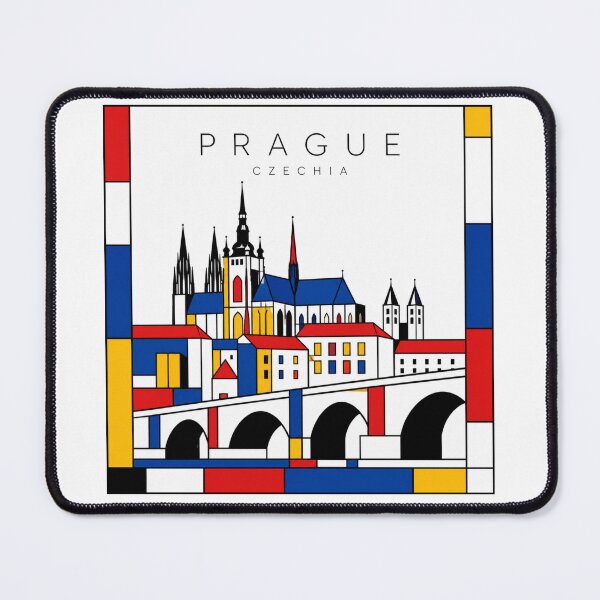 Item preview, Prague Mondrian style poster 3D designed and sold by CMYKStudio.