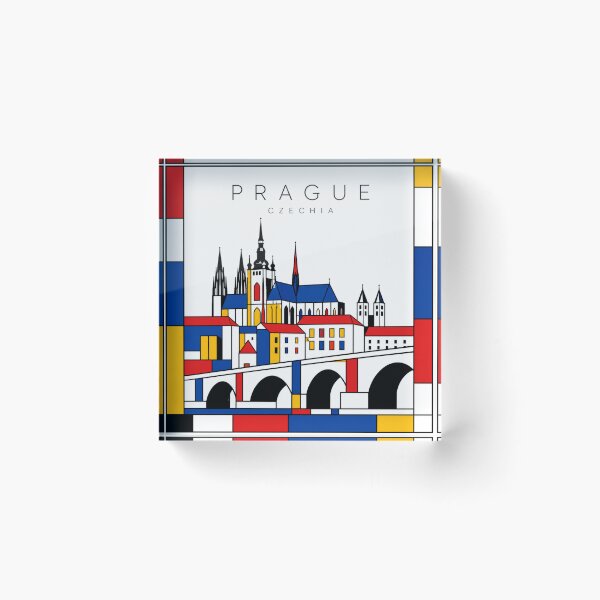 Item preview, Prague Mondrian style poster 3D designed and sold by CMYKStudio.