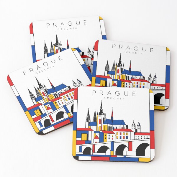 Item preview, Prague Mondrian style poster 3D designed and sold by CMYKStudio.