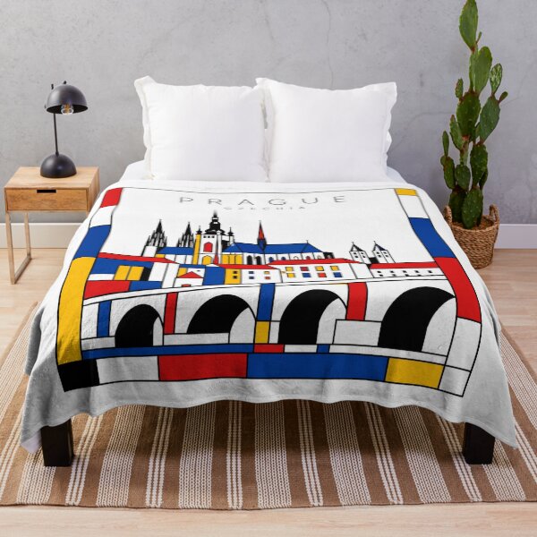 Item preview, Prague Mondrian style poster 3D designed and sold by CMYKStudio.