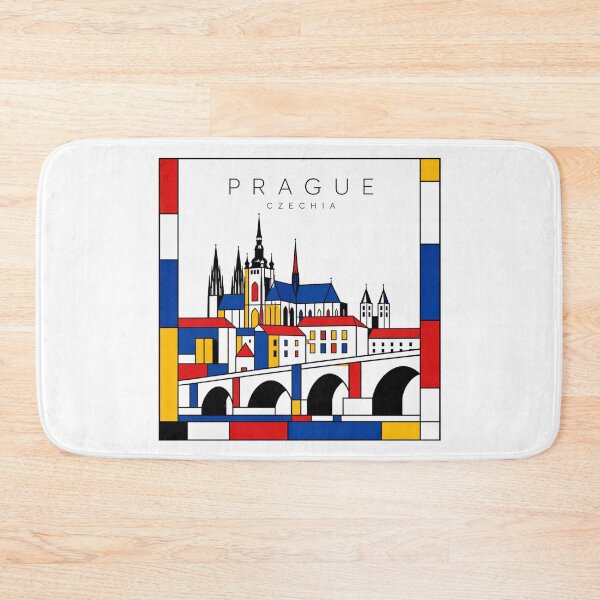 Item preview, Prague Mondrian style poster 3D designed and sold by CMYKStudio.