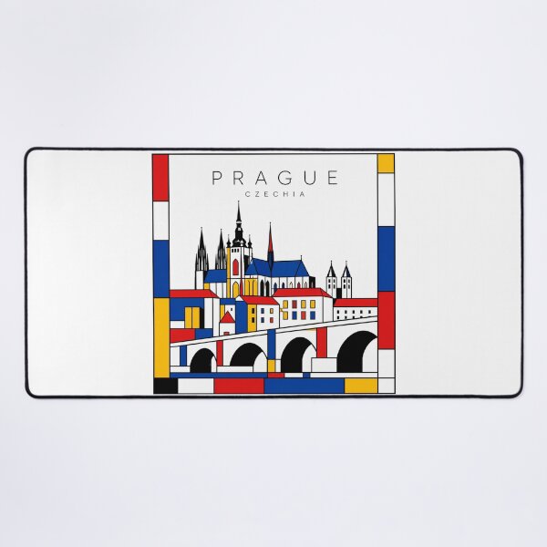 Item preview, Prague Mondrian style poster 3D designed and sold by CMYKStudio.