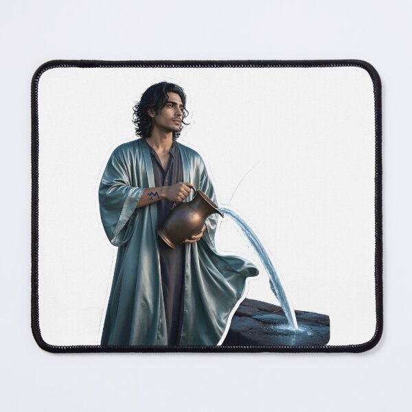 Item preview, Aquarius Water Bearer Man Portrait designed and sold by Zodiac Celestial Art.