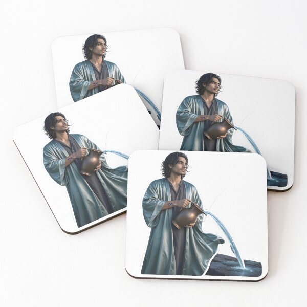 Item preview, Aquarius Water Bearer Man Portrait designed and sold by Zodiac Celestial Art.