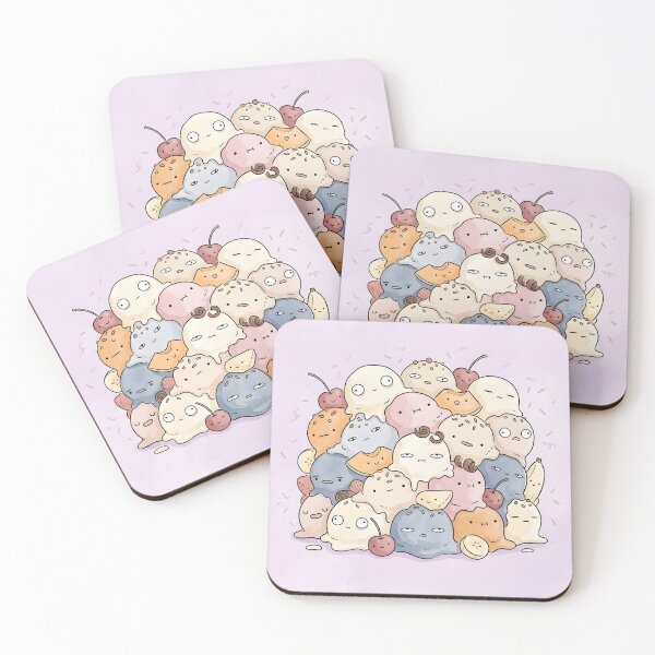 Item preview, Cute Melting Ice Cream Scoops Kawaii Summer Dessert designed and sold by DuckOddity.