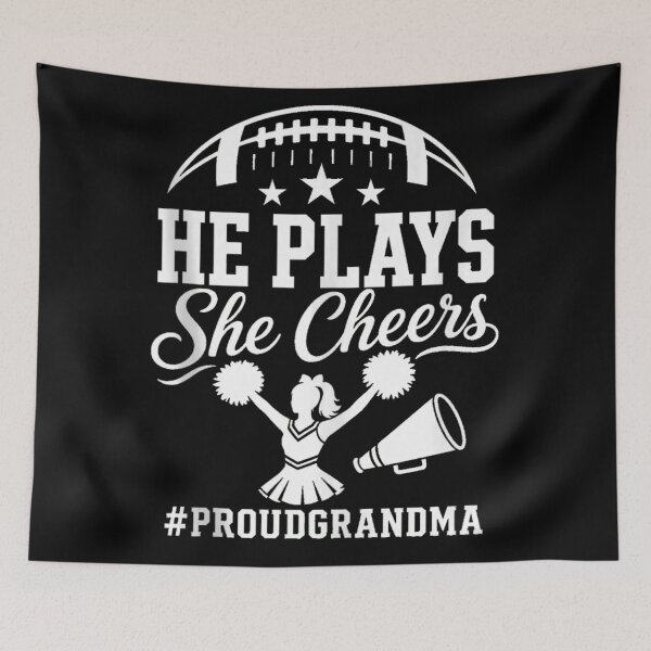 Item preview, Proud Football Grandma He Plays She Cheers Game Day Sports Supporter designed and sold by RuperDelois.