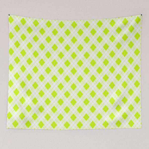 Item preview, Slime Green and White Halloween Argyle Check Plaid designed and sold by Creepyhollow.