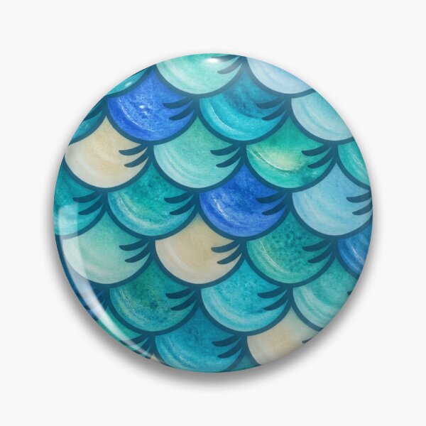 Item preview, Aquatic Fish Scale Mosaic – Turquoise, Teal & Blue designed and sold by annenambiro.