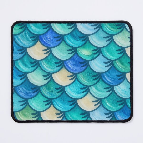 Item preview, Aquatic Fish Scale Mosaic – Turquoise, Teal & Blue designed and sold by annenambiro.