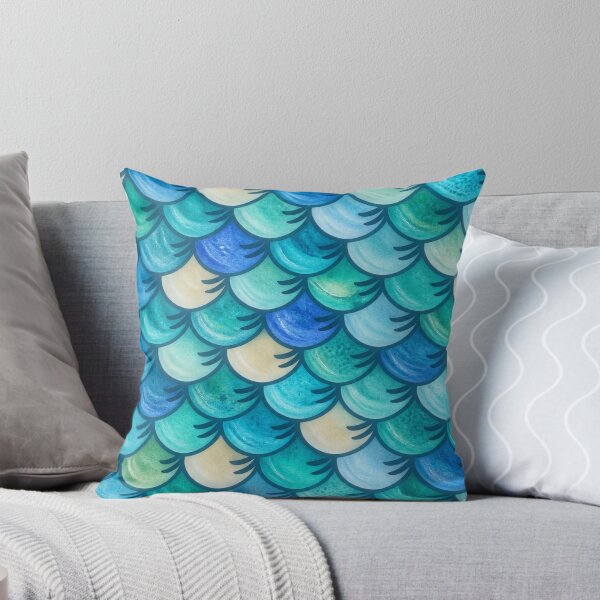 Item preview, Aquatic Fish Scale Mosaic – Turquoise, Teal & Blue designed and sold by annenambiro.