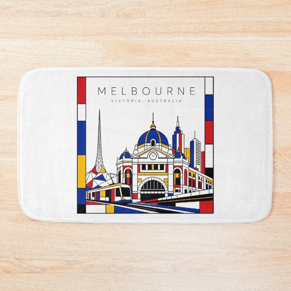 Item preview, Melbourne Mondrian style poster 3D designed and sold by CMYKStudio.