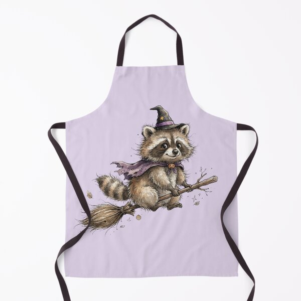 Item preview, Cute Raccoon Witch Flying on Broomstick Halloween Watercolor designed and sold by BreezifyDesignStudio.