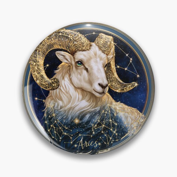 Artikelvorschau, Sternzeichen Widder (Ram) Astrologie Himmelskonstellation Gold Marine PNG entworfen und verkauft von MythicMood.