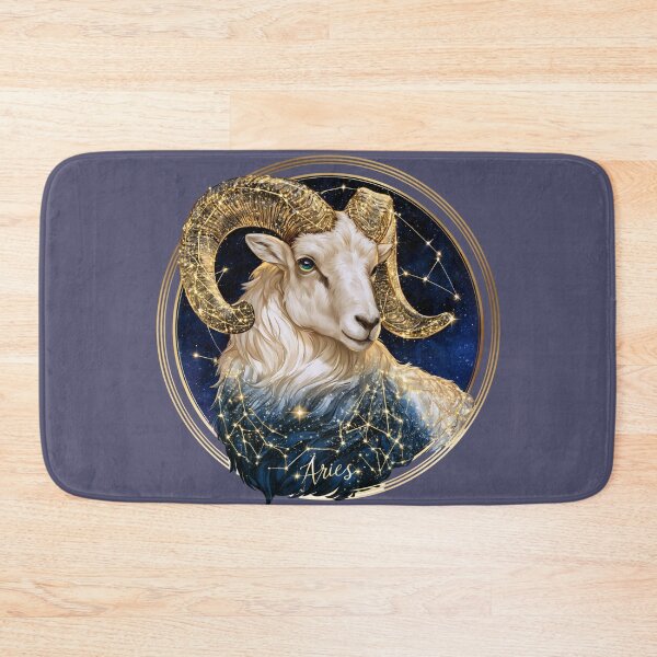 Item preview, Aries Zodiac Ram Astrology Celestial Constellation Gold Navy PNG designed and sold by MythicMood.