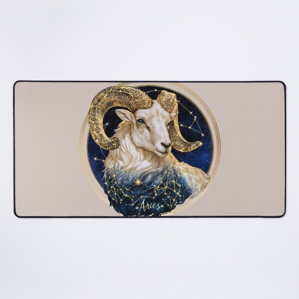 Item preview, Aries Zodiac Ram Astrology Celestial Constellation Gold Navy PNG designed and sold by MythicMood.