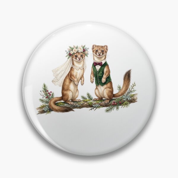 Item preview, Weasel Wedding Couple Art designed and sold by Roy & Tiffany.