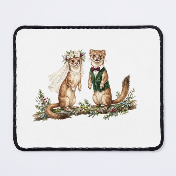Item preview, Weasel Wedding Couple Art designed and sold by Roy & Tiffany.