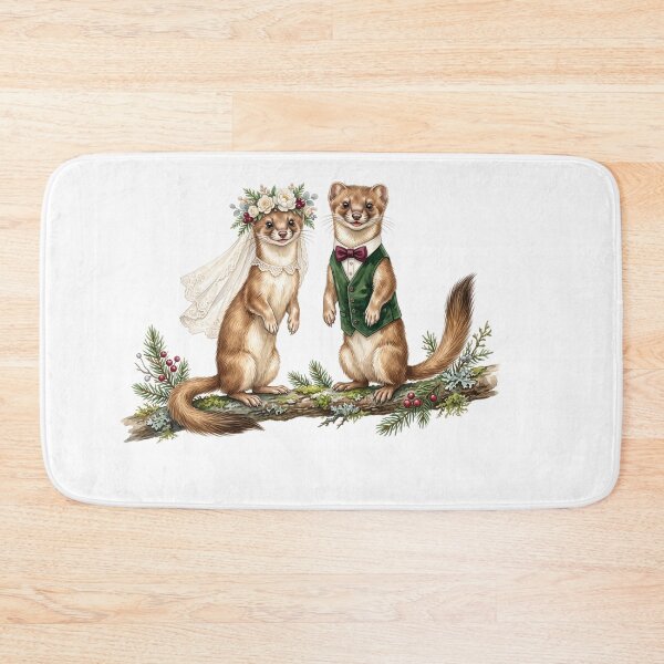 Item preview, Weasel Wedding Couple Art designed and sold by Roy & Tiffany.