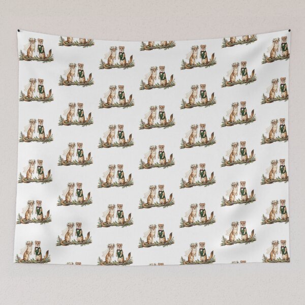 Item preview, Weasel Wedding Couple Art designed and sold by Roy & Tiffany.