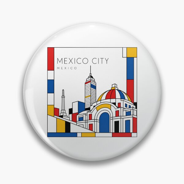 Item preview, Mexico City Mondrian style poster 3D designed and sold by CMYKStudio.