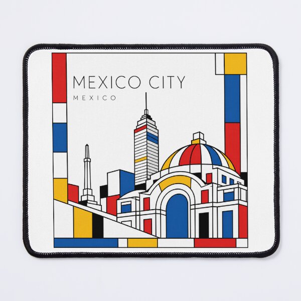 Item preview, Mexico City Mondrian style poster 3D designed and sold by CMYKStudio.