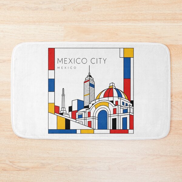 Item preview, Mexico City Mondrian style poster 3D designed and sold by CMYKStudio.