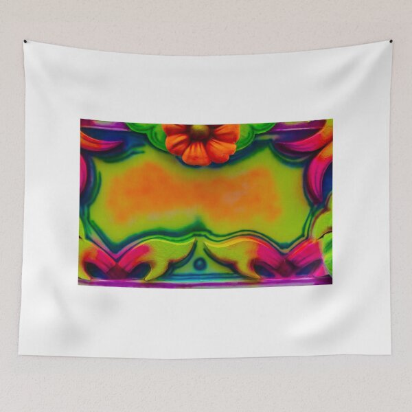 Item preview, Vibrant Neon Floral Ornamental Panel With Carved Decorative Frame And Abstract Colorful Background designed and sold by Nmallia.